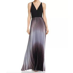 Aqua Pleated Shimmer Ombre Dress
